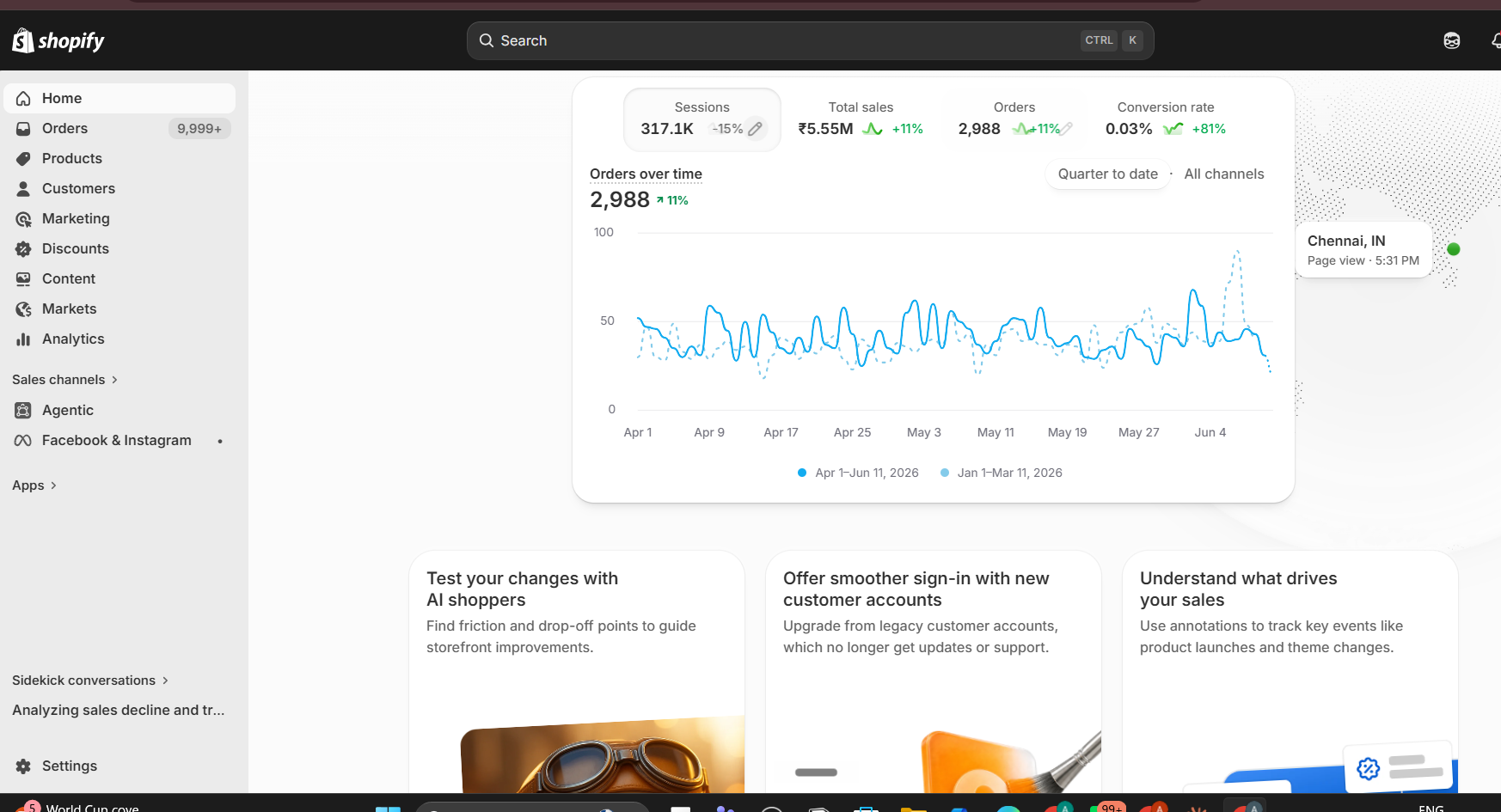 Neidhal Shopify analytics dashboard